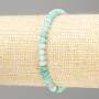 Amazonite Bead Bracelet on Elastic Cord, Faceted Rondelle Natural Stone, 5x3.5mm ±, Length 18cm (stretch)