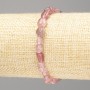 Strawberry Quartz Bracelet, natural stone, faceted, diameter 8x10mm±, length 18cm (stretch)