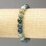 Bracelet Chrysocolla Lapis Lazuli Smooth Bead Natural Stone, diameter 8mm±, length 18cm (stretch)