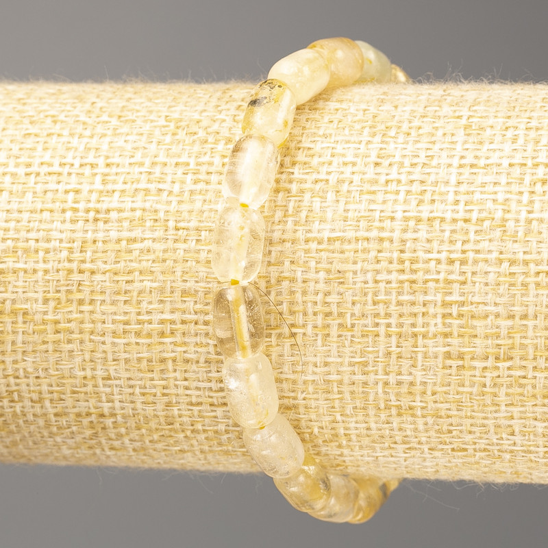 Bracelet made from natural citrine barrel beads, diameter 9×6mm, length 18cm (stretch)