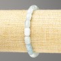 Bracelet of Aquamarine Natural Stone Barilo Beads, 9×6mm, 18cm (stretch)