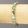 Bracelet with natural Chrysocolla and Lazurite, Faceted Lazurite bead, 8mm diameter, 18cm length (stretch)