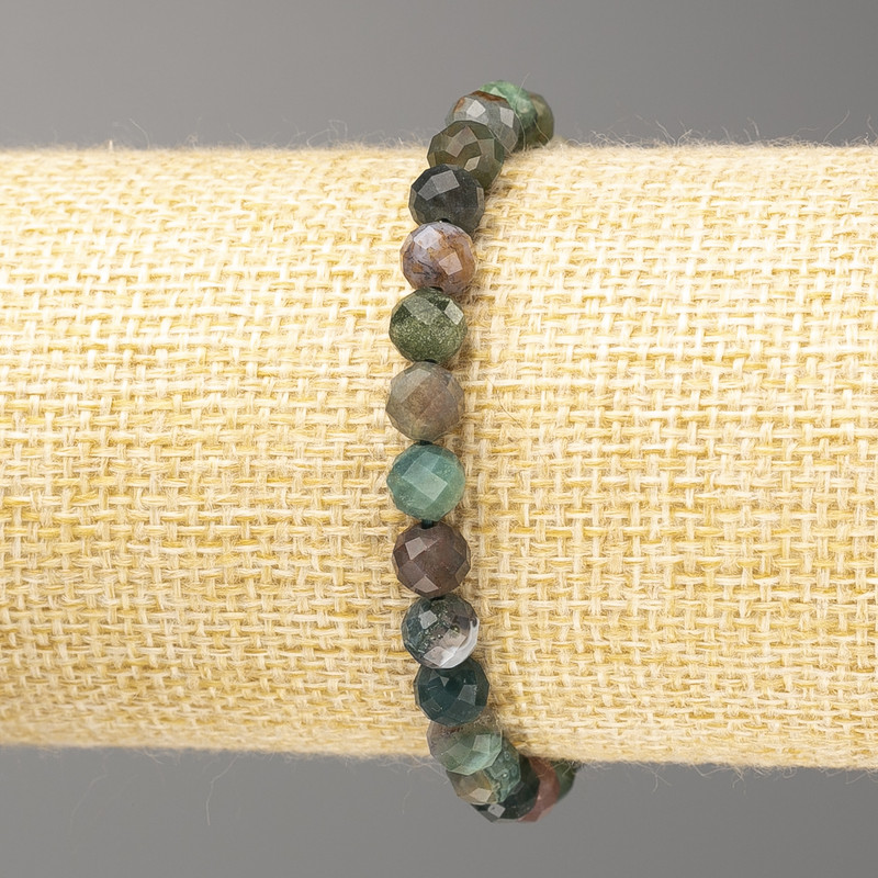 Bracelet made with colored jasper, faceted round beads 6mm diameter, length 18cm (stretch)