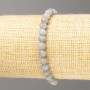 Bracelet with Aquamarine, faceted ball on elastic thread, diameter 5mm±, length 18cm (stretch)