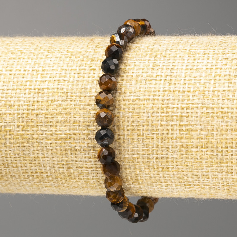 Bracelet with natural stone Tiger's Eye, Hawk's Eye and Bull's Eye (Unakite? wait)