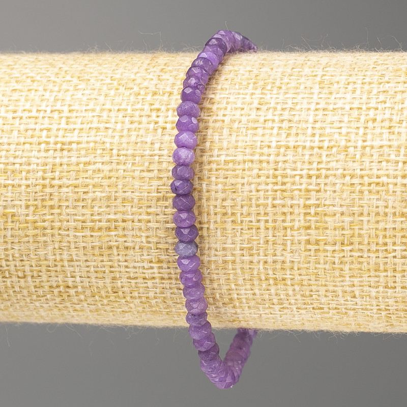 Bracelet made of toned quartz (bead) amethyst faceted rondelle, diameter 4x3mm, length 18cm (elastic)