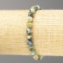 Bracelet made with natural stone Chrysocolla, Lapis Lazuli faceted bead, diameter 6mm, length 18cm (stretch)