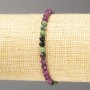 Bracelet with natural Zoisite, faceted ball 4mm diameter, 18cm length (stretch)