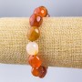 Carnelian Bracelet with Natural Stone, faceted beads, diameter 14×12 mm, length 18 cm (stretch)