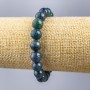 Azurite Bracelet natural stone smooth beads 10mm diameter, 18cm length (stretch)