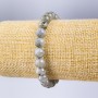 Bracelet Labradorite natural stone smooth bead, diameter 8mm±, length 18cm (stretch)
