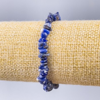 Bracelet Sodalite natural stone chip, diameter 8×4mm +-, length 18cm (stretch)