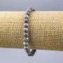 Bracelet Oceanic Grey Jasper (artificial acrylic) smooth bead, diameter 6mm, length 18cm (stretch)