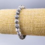 Bracelet Oceanic Grey Jasper (artificial acrylic) smooth bead, 8mm diameter, 18cm length (stretch)