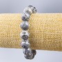 Bracelet Oceanic Gray Jasper (artificial acrylic) smooth bead, 12mm diameter, length 18cm (stretch)