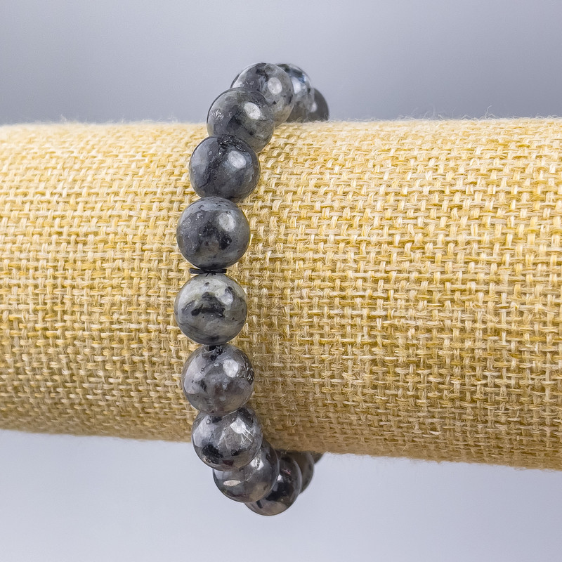Bracelet Labradorite smooth bead, diameter 10mm +-, length 18cm (stretch)