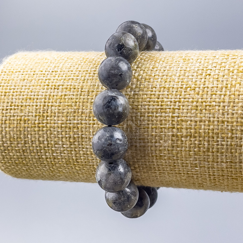 Bracelet Labradorite smooth beads, diameter 12.5mm ±, length 18cm (stretch)