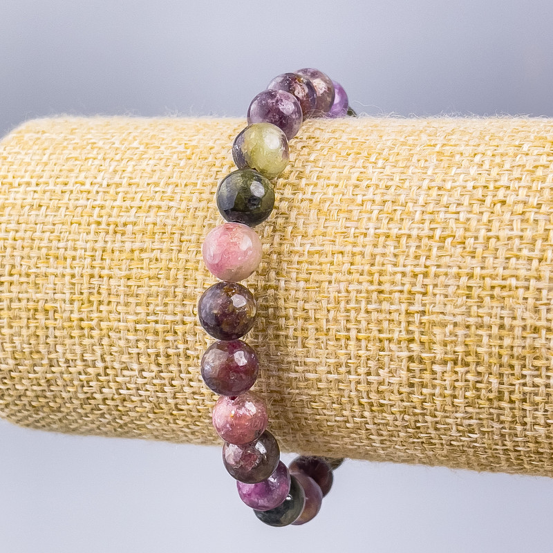 Bracelet Turquoise? Wait Turmalin is Tourmaline natural stone smooth bead diameter 8mm±, length 18cm (stretch)
