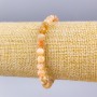 Selenite Bracelet with Natural Stone Beads, Faceted 6mm, 18cm (stretch)