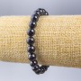 Bracelet Garnet natural stone smooth bead d 8mm+, length 18cm (stretch)