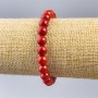 Bracelet Coral (artificial) smooth ball diameter 8mm+, length 18cm (stretch)