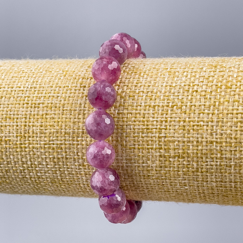 Bracelet Turquoise? wait— need correct: Turmalin -> Tourmaline; natural stone, faceted beads, diameter 10mm, length 18cm (stretch)