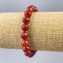 Carnelian Bracelet, natural stone, faceted beads, 10mm diameter ±, length 18cm (stretch)