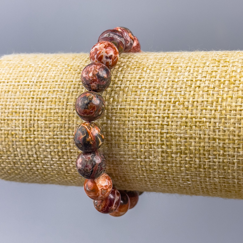 Bracelet Ocean Jasper (artificial acrylic) smooth bead, diameter 10mm±, length 18cm (stretch)