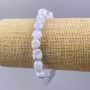 Bracelet Blue Agate natural stone tumbled, diameter 10x8mm, circumference 18cm ± (stretch)