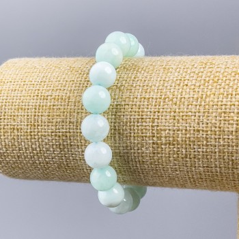 Larimar Bracelet natural stone smooth bead on thread, diameter 10mm±, length 18cm (stretch)