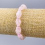 Bracelet Pink Quartz natural stone multifaceted, diameter 15x10mm±, length 18cm (stretch)