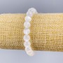 Bracelet, Selenite natural stone smooth beads, 8mm diameter ±, length 18cm (stretch)