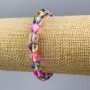 Opal glass bracelet assorted colours smooth beads, diameter 8mm±, length 18cm (stretch)