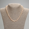 Oval Pink Freshwater Pearl Necklace, 7mm diameter, 42cm length