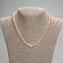 Oval Pink Freshwater Pearl Necklace, 7mm diameter, 42cm length