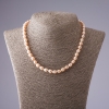 Necklace of pink freshwater cultured pearls, 7×8mm, L 45cm