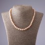 Necklace of pink freshwater cultured pearls, 7×8mm, L 45cm