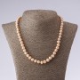 Necklace of Pearls Freshwater Cultured Round Shape Pink Peach, length 47cm, diameter 8-9mm(±)