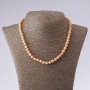 Pearl Necklace - freshwater (cultured) round shape pink peach, length 42-50cm, diameter 6-7mm(±)