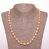 River freshwater pearl necklace, peach oval shape, 8×10mm (±), length 50cm
