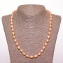 River freshwater pearl necklace, peach oval shape, 8×10mm (±), length 50cm