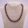 Necklace made from natural gemstone Garnet smooth beads, diameter 10(±)mm, length 48cm
