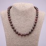 Necklace made from natural gemstone Garnet smooth beads, diameter 10(±)mm, length 48cm