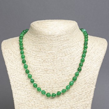 Chrysoprase Bead Necklace (single) Faceted Ball, Ø7.5mm, length 45cm