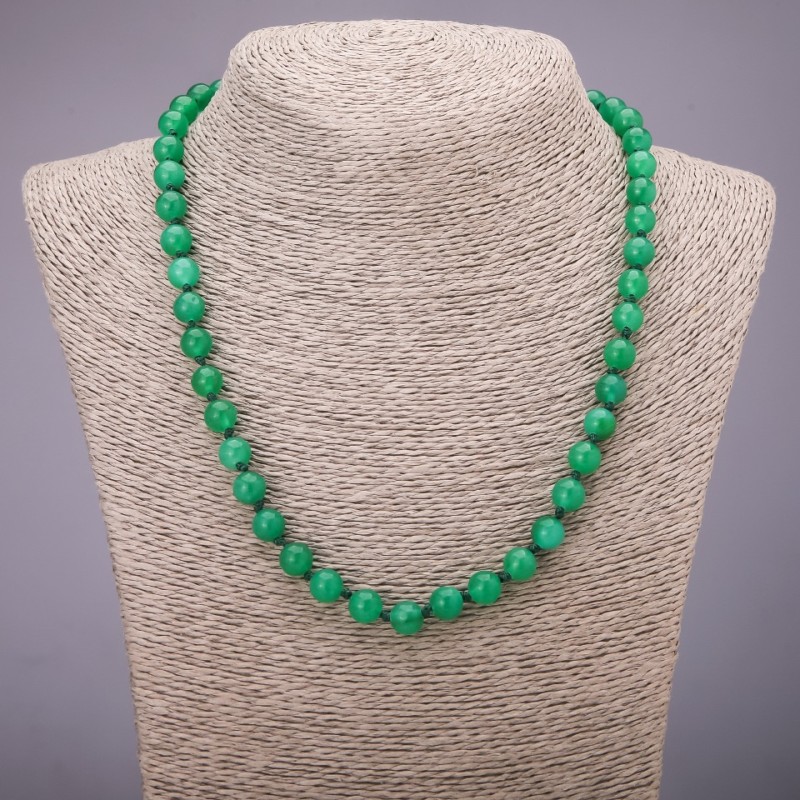 Chrysoprase Necklace (single) smooth bead, 8mm diameter, 45cm length
