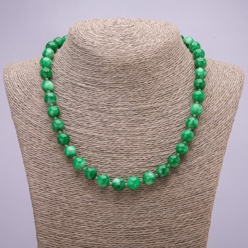 Chrysoprase Beads, faceted sphere, diameter 10(±)mm, length 45cm