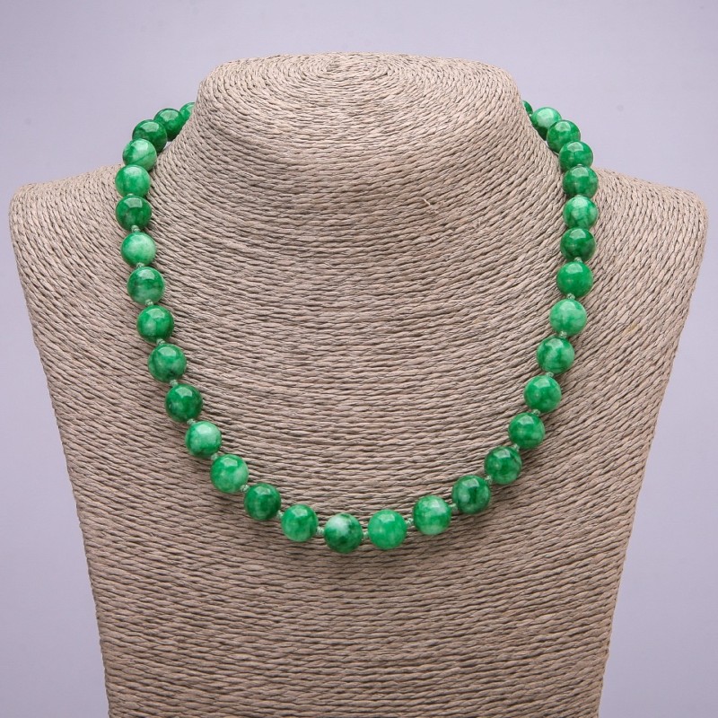 Chrysoprase Beads, faceted sphere, diameter 10(±)mm, length 45cm