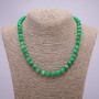 Chrysoprase Bead Necklace, artificial smooth round beads, diameter 8(±)mm, length 45cm