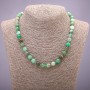 Chrysoprase Beaded Necklace on Cord, Smooth Round Beads, 8mm ±, 45cm Length