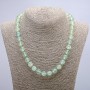Necklace with Prehnite, smooth beads, 10mm diameter, 46cm length +